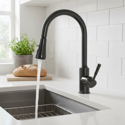 Black Chrome Single-Handle Kitchen Faucet type