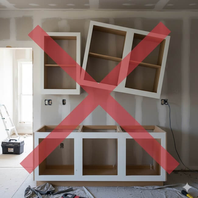 Common Kitchen Cabinets Installation Mistakes - of Ignoring Wall Alignment