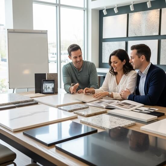 Consultation and Material Selection as first step of Kitchen Countertop Installation Process