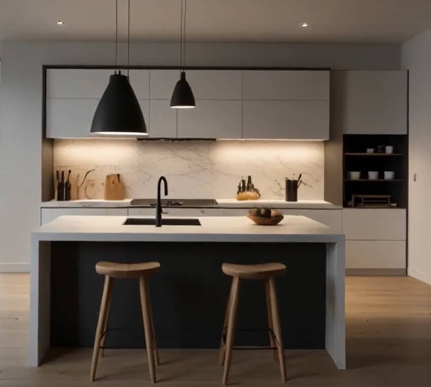 Encinitas Kitchen Remodel with a Minimalist Kitchen Lighting Installation