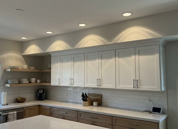 Recessed Lights Installed Too Close to Walls which is one Common Kitchen Lighting Problems Seen in Encinitas Homes