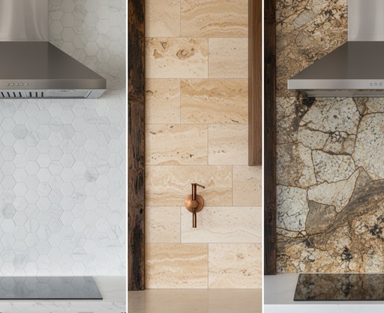 Types and designs of Natural Stone (Marble-Travertine-Granite) for kitchen backsplash