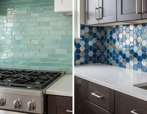 Types and designs of glass tile for kitchen backsplash